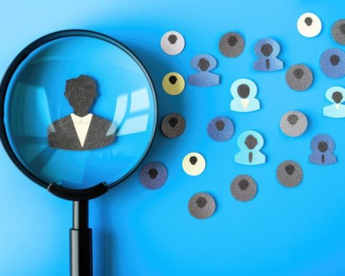 cv search icon with person magnifying glass vibrant background personnel search 1091270 58821